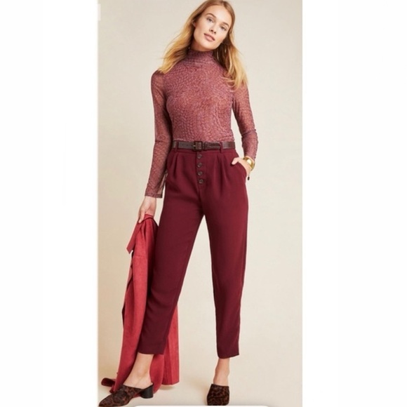 Anthropologie Pants - Anthropologie Sasha Button-Fly Tapered Trousers